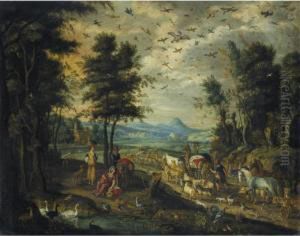 Noah Leading The Animals To The Ark