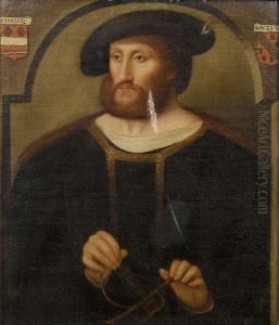 Portrait Of A Gentleman, Half-length, In Ablack, Fur-trimmed Cloak And A Black Felt Hat by Barend Van Orley