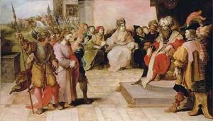 Christ before Pontius Pilate, the Road to Calvary beyond by Frans II Francken