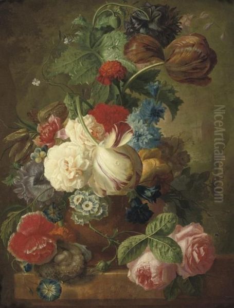 A Colourful Bouquet With Tulips And Roses - view 1