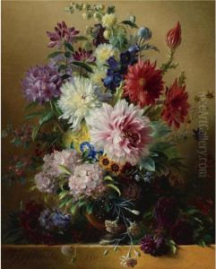 Still Life Of Flowers by Georgius Jacobus J. Van Os