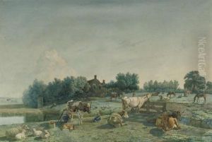 A Country Idylle by Georgius Jacobus J. Van Os