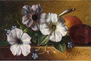 A Still Life With Flowers And Fruit A Still Life With Flowers And Fruit