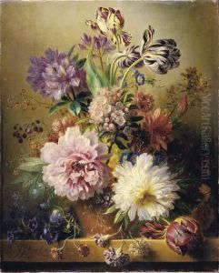 An Opulent Flower Still Life by Georgius Jacobus J. Van Os