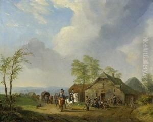 Soldaten In Einem Dorf.
