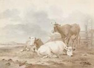 Landscape With Cows Resting by Pieter Gerardus Van Os