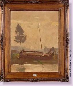 Bateau Au Bord Du Canal by Tony Van Os