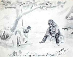 Commandant Lamy 1858-1900 Questioning a Native during the Foureau Lamy Expedition of 1899 by Henry Dr. Fournial