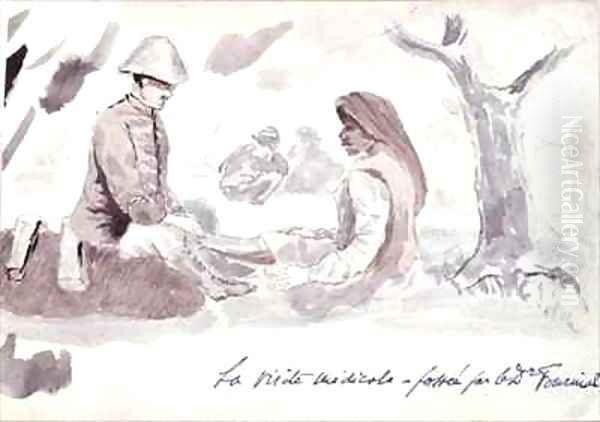 Dr Fournial treating a Native during the Foureau Lamy Expedition of 1899 - view 1