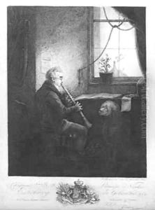 Duke Esterhazy Playing the Clarinet by Josef Fischer