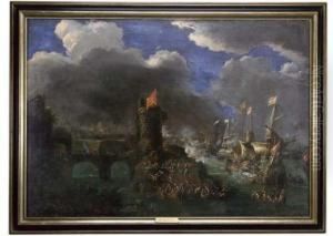 A Naval Skirmish by Matthieu Van Plattenberg