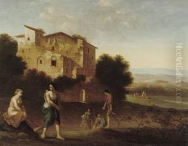 An Italianate Landscape With Figures - view 1