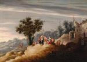 Arcadian Landscape Withnymphs by Cornelis Van Poelenburch
