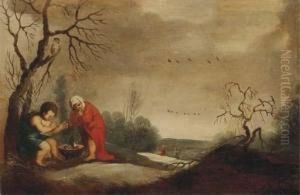 An Allegory Of Winter by Cornelis Van Poelenburch