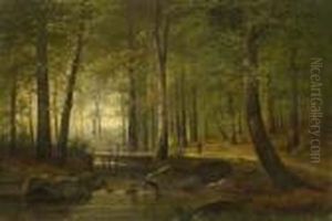Waldbach. by Jacobus Johannes Van Poorten