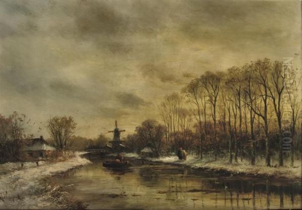 Dusk Along The River In Winter - view 1