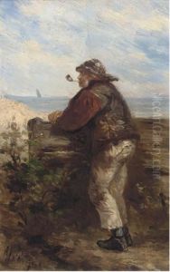 A Fisherman Looking Out To See A Fisherman Looking Out To See
