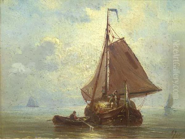 A Haybarge In A Calm - view 1
