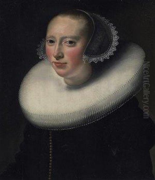 Portrait Of A Young Lady With Ruff And Lace Bonnet - view 1