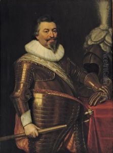 Portrait Of An Officer, Three-quarter-length, In Armour With A White Sash And