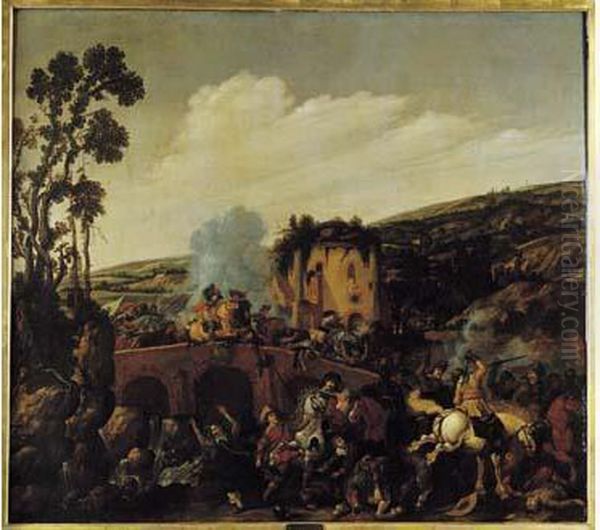 Choc De Cavalerie Sur Un Pont - view 1