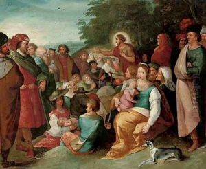 Saint John the Baptist preaching to the multitude by Frans II Francken
