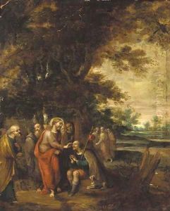 Christ healing the blind man by Frans II Francken