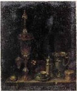 Nature Morte Au Hanap,carafe Et Argenterie