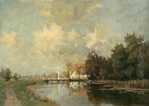 A Fisherman Along A Dutch Canal