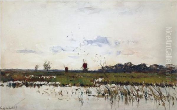 Windmills In A Polder Landscape - view 1
