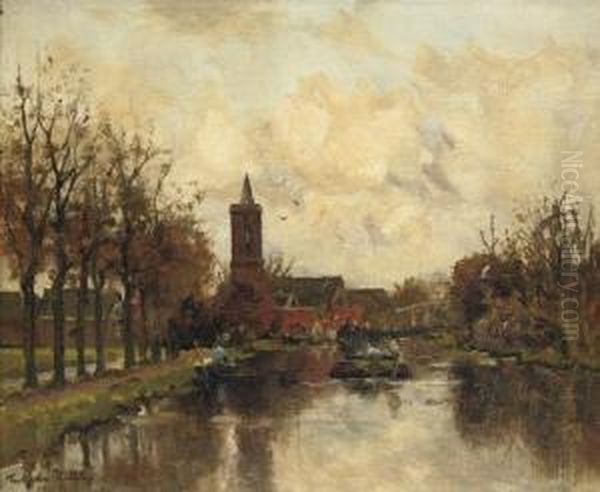 An Autumn Day On The Vecht Near Loenen, Seen From The South - view 1