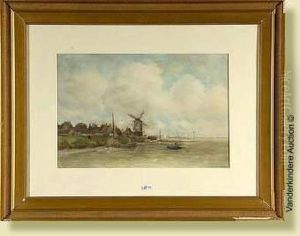 Paysage Fluvial En Hollande by Fredericus Jacobus Van Rossum Du Chattel