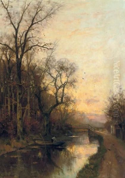 On The Canal At Sunset - view 1