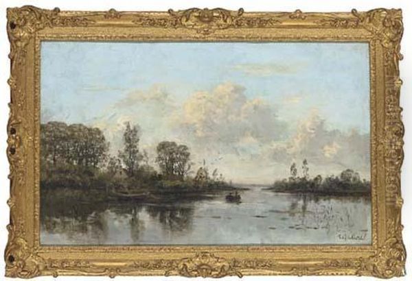 A Barge On A Quiet Stretch Of The River - view 1