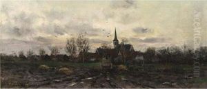 The Hay Harvest by Fredericus Jacobus Van Rossum Du Chattel