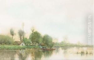 Setting Out On A Quiet Morning by Fredericus Jacobus Van Rossum Du Chattel