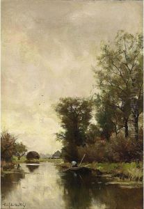 A Fisherman In A Polder Landscape