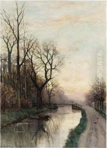 A Polder Landscape At Dusk
