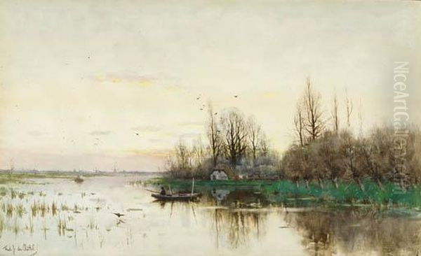 An Autumn Afternoon With An Angler In A Rowing Boat - view 1