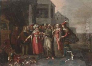 Croesus and Solon by Frans II Francken