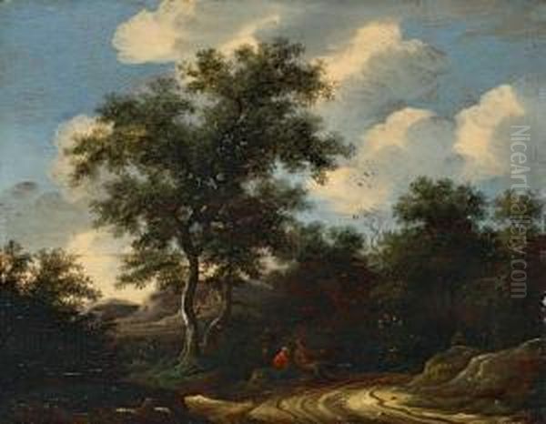 Waldlandschaft Mit Rastenden Landleuten - view 1