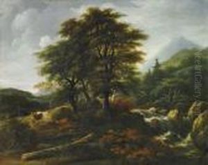 Wild Brook In The Mountains by Jacob Salomonsz. Ruysdael
