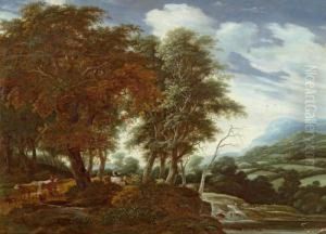 Forest Landscape. by Jacob Salomonsz. Ruysdael