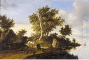 River Landscape by Jacob Salomonsz. Ruysdael