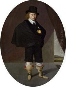 Stehender Junger Mann Mit Hut. by Dirck Verhaert