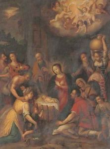 The Adoration of the Shepherds 2 by Frans II Francken