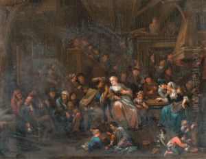 Szene In Einer Taverne. by Bernardus Van Schendel