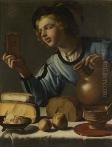 Jeune Homme Attable by Floris Gerritsz. van Schooten