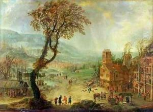 An Extensive landscape with building work in progress by an Inn