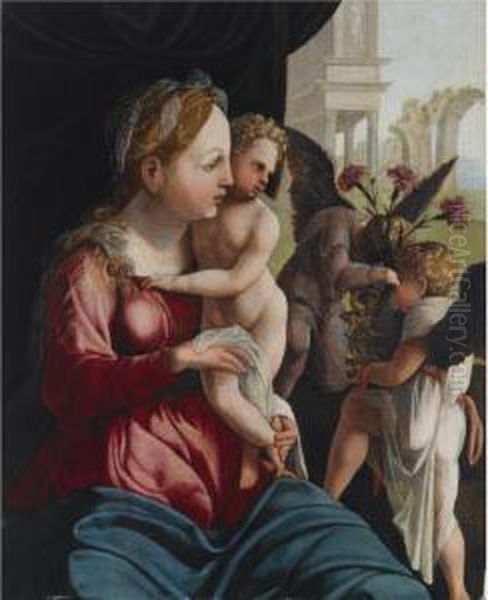 The Madonna And Child With Two Angels - view 1